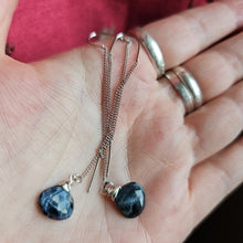 Load image into Gallery viewer, Pietersite (Blue Tiger Eye/Iron) Threader Earrings