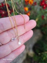 Load image into Gallery viewer, Quartz, Double-Terminated Threader Earrings