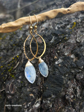 Load image into Gallery viewer, Rainbow Moonstone (Feldspar) Drop Dangle Earrings