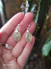 Load image into Gallery viewer, Prehnite Drop Earrings (faceted marquise)