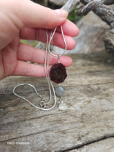 Load image into Gallery viewer, Garnet, Moonstone, and Beryl Necklace