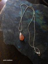 Load image into Gallery viewer, Peach Moonstone Necklace in Silver