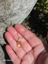 Load image into Gallery viewer, Peach Moonstone Necklace in Silver