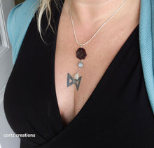 Load image into Gallery viewer, Garnet, Moonstone, and Beryl Necklace