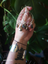 Load image into Gallery viewer, Pyrite & Labradorite Hoops (Large; One of a Kind Design)