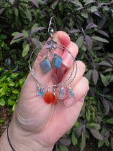 Load image into Gallery viewer, Labradorite, Apatite, & Carnelian Earrings