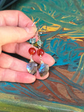 Load image into Gallery viewer, Apatite, Carnelian, and Labradorite Earrings