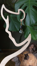 Load image into Gallery viewer, Prehnite with Green Tourmaline and Epidote and Lava Stone Diffuser Earrings