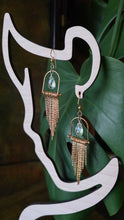 Load image into Gallery viewer, Prehnite Fringe Earrings