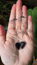 Load image into Gallery viewer, Black Tourmaline and Herkimer "Diamond" Quartz Earrings
