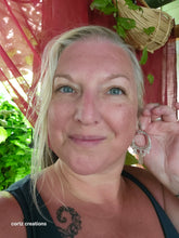 Load image into Gallery viewer, Rutilated Quartz & Herkimer Diamonds (Quartz) Hoops (one of a kind design!)