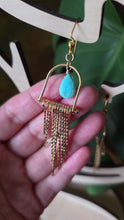 Load image into Gallery viewer, Turquoise (Arizona Sleeping Beauty Mine) Fringe Earrings