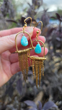 Load image into Gallery viewer, Turquoise (Arizona Sleeping Beauty Mine) Fringe Earrings