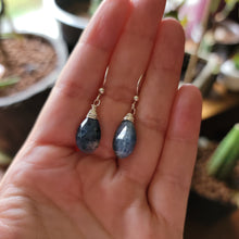 Load image into Gallery viewer, Kyanite (Blue) Faceted Pear Drop Earrings