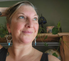 Load image into Gallery viewer, Labradorite Hoop Earrings (Medium)
