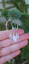 Load image into Gallery viewer, Rainbow Moonstone Hoop Earrings (Small)