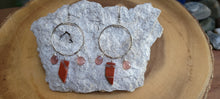 Load image into Gallery viewer, Jasper & Strawberry Quartz Hoop Earrings (Med/Lg)