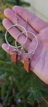 Load image into Gallery viewer, Jasper & Strawberry Quartz Hoop Earrings (Med/Lg)