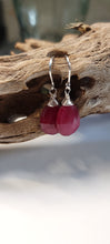 Load image into Gallery viewer, Ruby Heart Drop Earrings