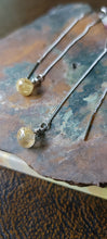 Load image into Gallery viewer, Rutilated Quartz Threader Earrings