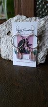 Load image into Gallery viewer, Fluorite & Tourmaline Hoop Earrings (Sm/Med)