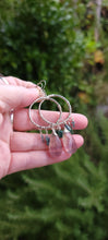 Load image into Gallery viewer, Fluorite & Tourmaline Hoop Earrings (Sm/Med)