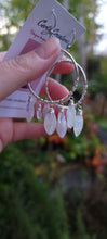 Load image into Gallery viewer, Rainbow Moonstone Hoop Earrings (Med/Large)