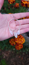 Load image into Gallery viewer, Rainbow Moonstone Hoop Earrings (Med/Large)