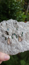 Load image into Gallery viewer, Fluorite & Tourmaline Hoop Earrings (Sm/Med)