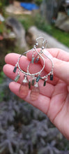 Load image into Gallery viewer, Fluorite & Tourmaline Hoop Earrings (Sm/Med)
