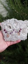 Load image into Gallery viewer, Fluorite & Ruby Hoop Earrings (Med/Lg)