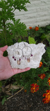 Load image into Gallery viewer, Fluorite & Ruby Hoop Earrings (Med/Lg)
