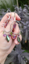 Load image into Gallery viewer, Fluorite, Labradorite, Amethyst, & Tourmaline Hoop Earrings