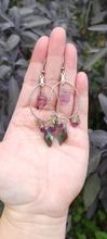 Load image into Gallery viewer, Fluorite, Labradorite, Amethyst, & Tourmaline Hoop Earrings