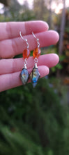 Load image into Gallery viewer, Carnelian & Labradorite Drop Dangle Earrings