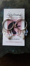Load image into Gallery viewer, Rainbow Moonstone Hoop Earrings