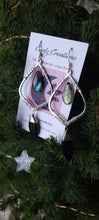 Load image into Gallery viewer, Labradorite & Black Onyx Drop Dangle Earrings