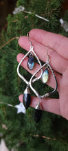 Load image into Gallery viewer, Labradorite & Black Onyx Drop Dangle Earrings
