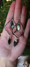 Load image into Gallery viewer, Labradorite & Black Onyx Drop Dangle Earrings