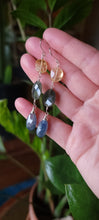 Load image into Gallery viewer, Kyanite, Moss Aquamarine, & Citrine Drop Dangle Earrings