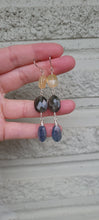 Load image into Gallery viewer, Kyanite, Moss Aquamarine, & Citrine Drop Dangle Earrings