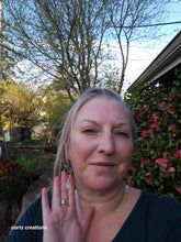 Load image into Gallery viewer, Rainbow Moonstone (Feldspar) Drop Dangle Earrings
