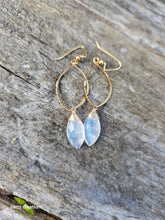 Load image into Gallery viewer, Rainbow Moonstone (Feldspar) Drop Dangle Earrings
