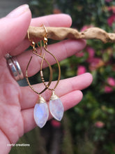 Load image into Gallery viewer, Rainbow Moonstone (Feldspar) Drop Dangle Earrings
