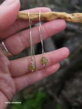 Load image into Gallery viewer, Green Garnet Threader Earrings
