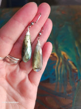 Load image into Gallery viewer, Labradorite Drop Earrings (Large)
