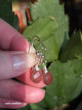 Load image into Gallery viewer, Strawberry Quartz Earrings
