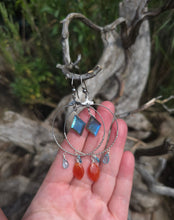Load image into Gallery viewer, Labradorite, Apatite, &amp; Carnelian Earrings
