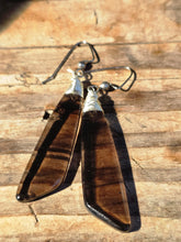 Load image into Gallery viewer, Striated Black Agate Earrings
