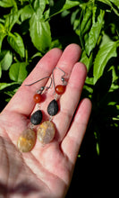 Load image into Gallery viewer, Carnelian, Fluorite, and Lava Stone Diffuser Earrings
